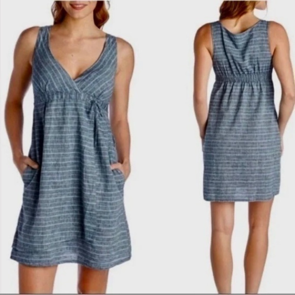 Patagonia Island Hemp Crossover Chambray Dress size 2 EUC